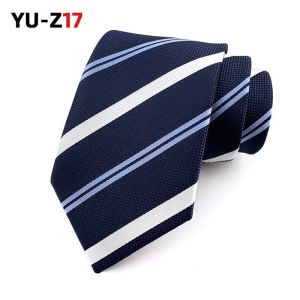 8cm Fashion Mens Green Gray Blue Yellow Maroon Striped Polyester Ties Neckties Gentle Woven Cravate Jacquard Wedding Party Business Tie