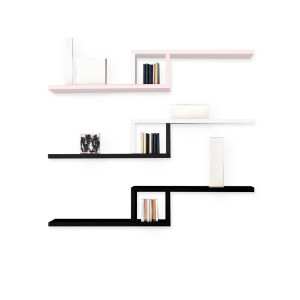 Rak Dinding Ambalan Minimalis Model Z Tempel Gantung / Melayang untuk Dekorasi Dinding Rumah