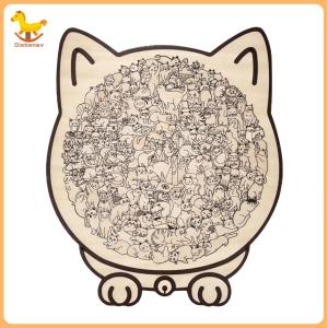 Cat Pattern Puzzle Toy Relaxing Puzzle Toy 135pcs Cat Wooden Jigsaw Puzzle Fun Logic Training Game for Cat Lovers Educational Toy Decoration Perfect Gift