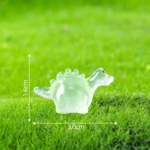 PLORAB Cartoon Noctilucent Dinosaur Figurines DIY Resin Crafts Micro Landscape Decoration Animal Ornaments Handmade Mini Dinosaur Ornaments Garden