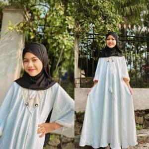 GAMIS CRINKLE ELEGAN MOTIF LILIN/Ungu untuk Anak Perempuan Usia 2-11 Tahun - Dress Baju Anak Mewah