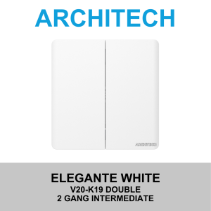 ARCHITECH Elegante White V20-K19 DOUBLE 2 GANG INTERMEDIATE