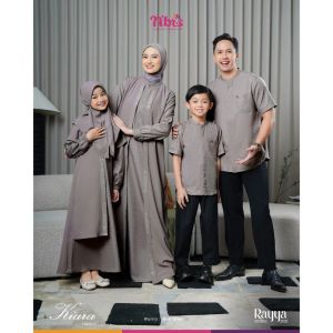 NBRS Kiara Gamis Anak Sarimbit Set Keluarga Koko Dewasa Setelan Dress Gull Grey Rayya Series