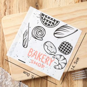 100pcs Kraft Paper Sandwich Donuts Bag Disposable Snack Pancake Triangle Greaseproof Paper Bag