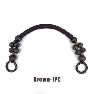 Wooden Beaded Purse Handles Rustic Bead Purse Strap Handles Replacement 18.5 Inch Nylon Bag Handles for DIY Bag Supplies