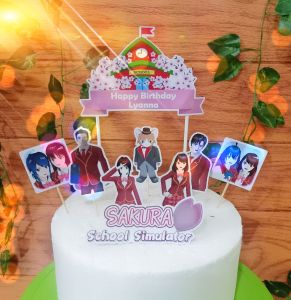 Topper Kue Custom Nama Karakter Sakura School Simulator