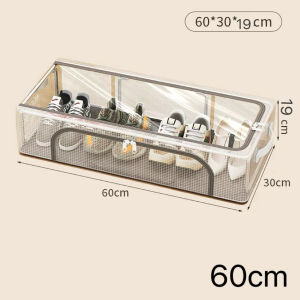 กล่องเก็บรองเท้าวางรองเท้า ความจุใหญ่ พับได้ พร้อมโครงเหล็กทนทาน กันน้ำ-ฝุ่น สีใส วัสดุPVC ใช้ในรถหรือบ้าน Cutie world