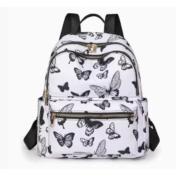 Women's Floral Backpack, Casual, Large Capacity, Adjustable Straps,  Zipper Closure, Student Bag 3611