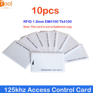 10pcs RFID 1.8mm EM4100 Tk4100 125khz Access Control Card Sticker Key Fob Token Ring Proximity Chip Not Rewriteable ID Card