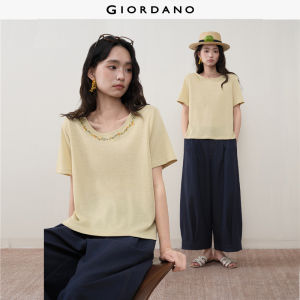 Giordano Women Women Round Neck T-Shirt Free Shipping 18326217