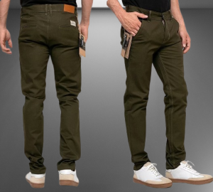 Celana Panjang Chinos Pria Reguler Big Size Jumbo Katun Santai Slim-fitting Polos Nyaman Hitam Elegant regular