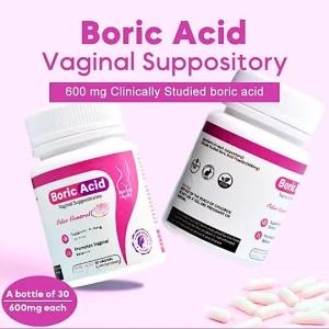 30Pcs Grade Boric Acid l Suppositories Intimate Women PH Balance Pills for Yeast Infection BV 600mg