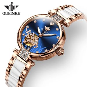 2026 OUPINKE 3211 Automatic Mechanical Mens Watch Waterproof Luminous Stainless steel Ceramic Strap Women Wristwatch