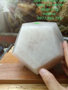 Quả Cầu 12 Mặt Quả Cầu Đa Giác 12 Mặt Thach Anh Trắng tự nhiên loại lớn (5 kg) - Đá Phong Thủy