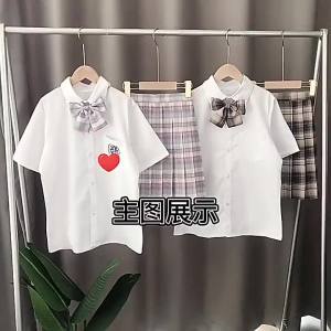 JK Plaid Skirt Eight-Piece Set Japanese Style jk Uniform Full Set Embroidered Shirt Gentle Sailor Suit Pleated Skirt School Uniform