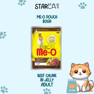 Me-O Pouch 80gr Makanan Basah Kucing Meo Can Wet Food Adult Kitten Ikan Tuna Salmon Sardine Mackarel Otak Otak Pempek Real Fish