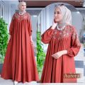 Aurora Dress / Gamis Lebaran Wanita Muslim  Bahan Crinkle Mix Bordir Ukuran M L XL XXL LD 100 - 120CM / Gamis Pesta Wanita Dewasa Model Terbaru 2025 / Dress Kondangan Perempuan Jumbo Terbaru / Fashion Muslim Wanita Mewah Termurah / Baju Bordir Panjang. 