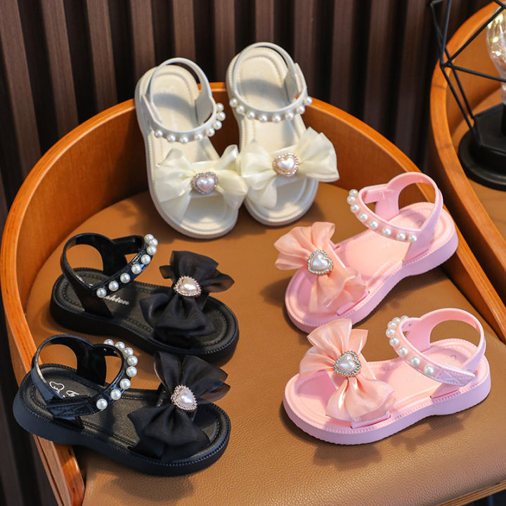 Girls Open Toe Heeled Sandals Princess Shoes Kids Children - Temu