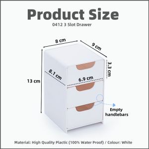 【PLAYFUL】Lovely Muji dupe 3-drawer mini cabinet Decor Reco Study Desk Decoration