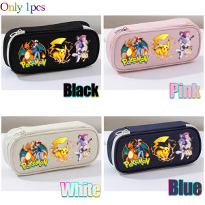 School Supplies Oxford Cloth for Poke Mones Charizard Bulbasaur Multi-layer Student zipper Pencil Bag Pencil Storage Gift