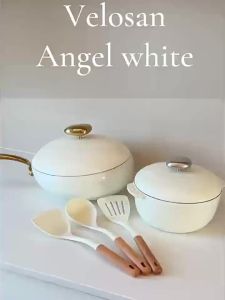 Pebble Cast Iron Enamel Pot Household Micro-pressure Soup Pot Steaming Cooking Stewing Pot