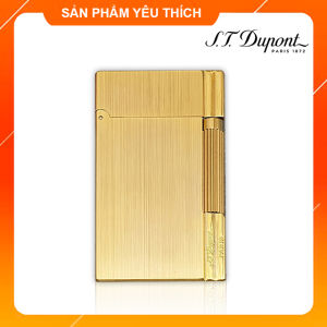 Hộp Quẹt Bật Lửa Dupont Gas Đá D163V/B Họa Tiết Hoa Văn Xước Dọc Kẻ Viền Màu Vàng/ Bạc - Dùng Gas Đá Cao Cấp
