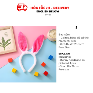 Cài Tóc Tai Thỏ Hoá Trang Lễ Phục Sinh Lễ Hội Halloween Tiệc Sinh Nhật Tiệc Chia Tay Độc Thân Nhiều Màu Nhiều Mẫu - Bunny Headband for Easter Halloween Party LPS28