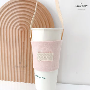 [SG Stock]Canvas Tumbler Case Holder Bag Cup Sleeve Holder Coffee Cup Sling Carrier Water Bottle Carrier Holder Portable Cup