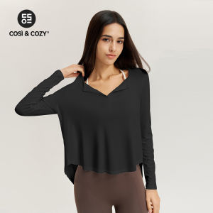 COSI COZY Baju Olahraga Wanita Kaos Olahraga Lengan Panjang Loose Fit Crop