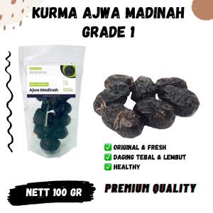 KURMA AJWA MADINAH 100gr Repack Premium Almadinah Korma Nabi Sunnah Ajwah Azwa Medina Dates Buah