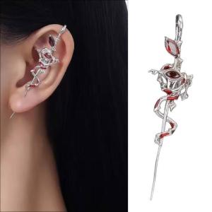 Vintage Studs Earrings Ear Studs Snake Shape Piercing Ear Alloy Texture Suitable for Fashion Women Girls