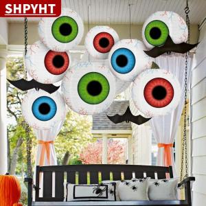 [COD] SHPYHT TOY Halloween Eyeball Lantern Decoration Theme Party Paper Lantern Room Decor Hanging Ornament Festive Holiday Home Party Supplies