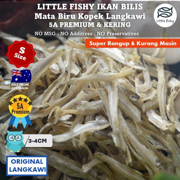 Ikan Bilis Langkawi Kopek Pepak /Mata Biru(Size L/M/S) Gred 5A/3A/A ...