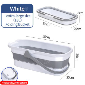 CD Folding Mop Bucket Rectangular Silicone Foldable Water Bucket with Handle Collapsible Wash Basin