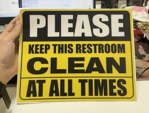 Dsign 1pc Restroom Sticker Signage l Wall Decor l Wall Sign l Door Sign| Waterproof| Sticker Signage