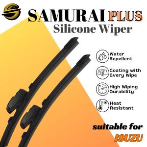 **[Isuzu] Samurai Plus Silicone Wiper Blade | Water Repellent Car Wiper_1 Pasang [Automotive Car Windshield Wiper]