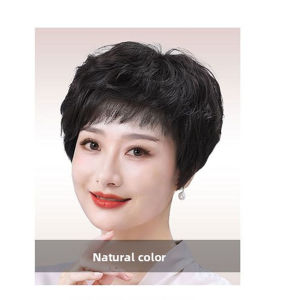 Short Natural Human Hair Full Machine Wigs for Women Fashion Daily Wig Perfect Gift for Mom