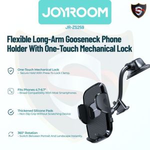 JOYROOM JR-ZS259 360 Rotation Car Mount | Strong Suction Adjustable Arm Holder for Dashboard & Windshield Kereta