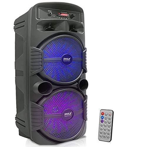 PRE-ORDER] Pyle Portable Bluetooth PA Speaker System - 600W Rechargeable  Outdoor Bluetooth Speaker Portable PA System w/ Dual 8” Subwoofer 1”  Tweeter, Microphone In, Party Lights, USB, Radio, Remote - PPHP2835B (ETA:  2022-02-28)