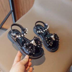(Nhập Nguyên Hộp) Dép Sandal Bé Gái 3 - 13 Tuổi Đính Nơ Siêu Nhẹ Chống Trơn Trượt Dép Quai Hậu Quai Ngọc Cho Bé Gái Phong Cách Hàn Quốc