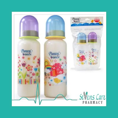PUREEN BASIC ROUND FEEDING BOTTLE 8OZ (TWINPACK)