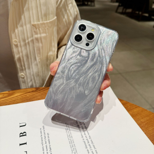 Xiaomi Redmi 9a - Case Hologram - Pearl Glow - Casing Lunak - Silver - Kesing - Cover - Case Cewek - Mengkilap - Bumper - Gliter