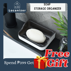 Soap Holder with Removable Drainer Bathroom Organizer Wall Mounted Strong Adhesive Box Storage Tray For Bathroom Kitchen