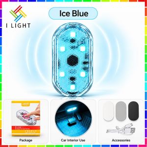 (Fast Delivery)LED Touch Light For Car Ambient Light Four Colors Car Rechargeable Ambient Lamp