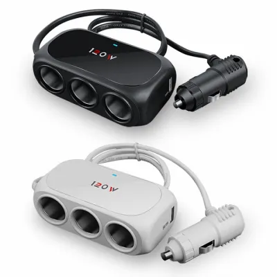[HCM]Bộ Chia Cổng Sạc Ôtô đa năng 3 Tẩu Sạc 2 Cổng USB