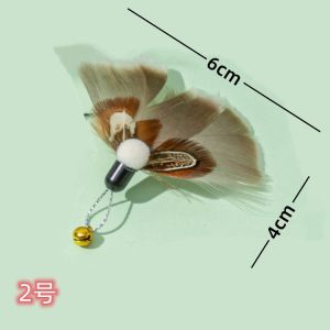 New cat teaser wand with realistic insect replacement heads small flying insect design pet supplies cat toys wholesale from the manufacturer