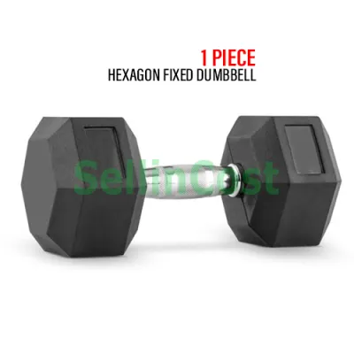 SellinCost STEEL Hexagon Dumbbell 2.5kg / 5kg / 7.5kg / 10kg / 12.5kg / 15kg / 17.5kg / 20kg / 22.5kg / 25kg / 27.5kg / 30kg Rubber Coated Iron Hexagon Fixed Dumbell Chrome Bar Anti Noise Roll Alat Angkat Berat FHDB 钢制六角哑铃
