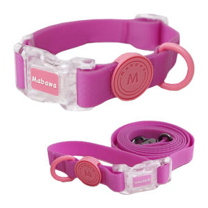 HamshMoc Waterproof Dog Collar And Leash Set Adjustable Pet Collar With Strong Safety Buckle Soft Leash For Small Medium Large Dogs