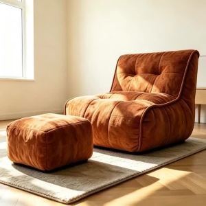 FFBH Italian Bean Bag Sofas Modern Living Room Single sofa Decorative Casual Bean Bag Sofas Ornament Home Frameless Furniture Decor K6R8Z