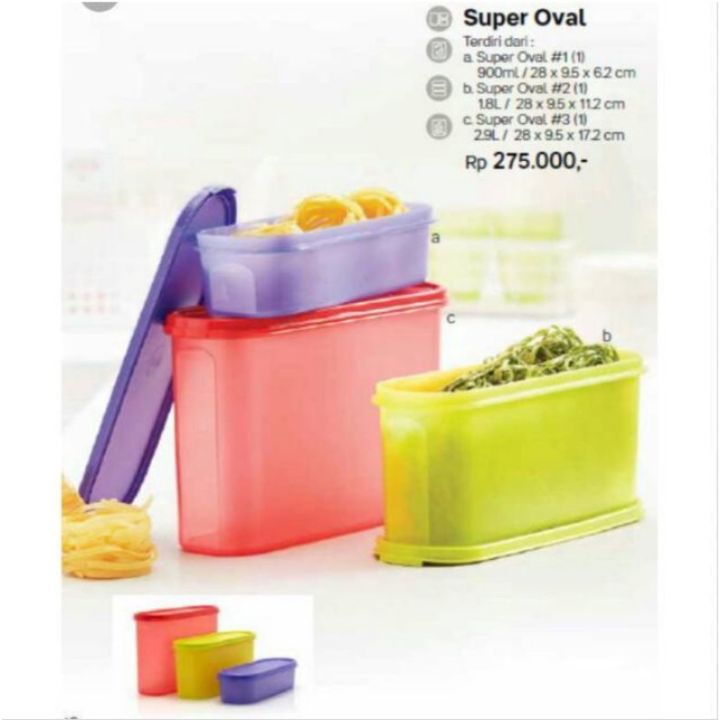 Super Oval set tupperware isi 3 | Lazada Indonesia
